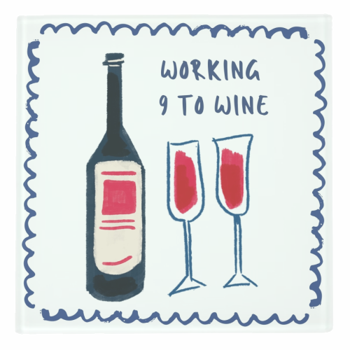 Working 9 to Wine - personalised beer coaster by Ms Doodle