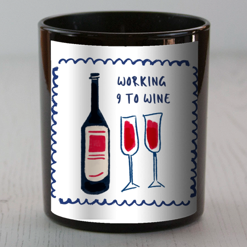 Working 9 to Wine - scented candle by Ms Doodle