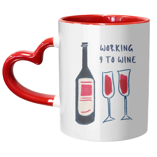 Working 9 to Wine - unique mug by Ms Doodle