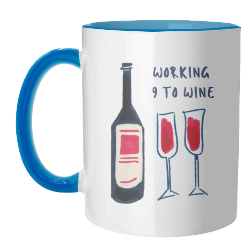 Working 9 to Wine - unique mug by Ms Doodle