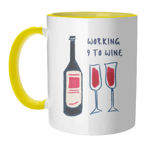 Working 9 to Wine - unique mug by Ms Doodle