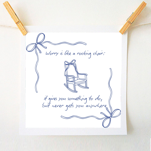 Worry is like a rocking chair - A1 - A4 art print by Ms Doodle