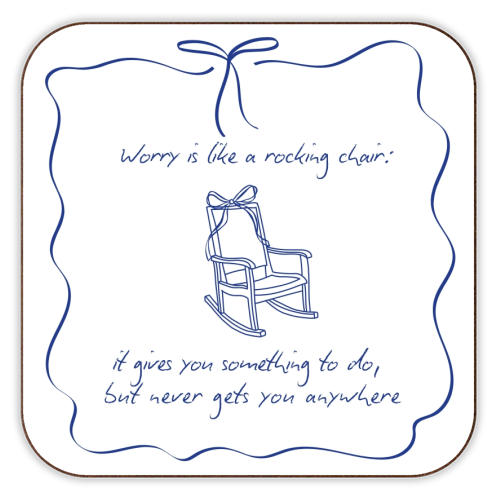 Worry is like a rocking chair - personalised beer coaster by Ms Doodle