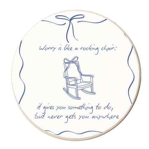 Worry is like a rocking chair - personalised beer coaster by Ms Doodle