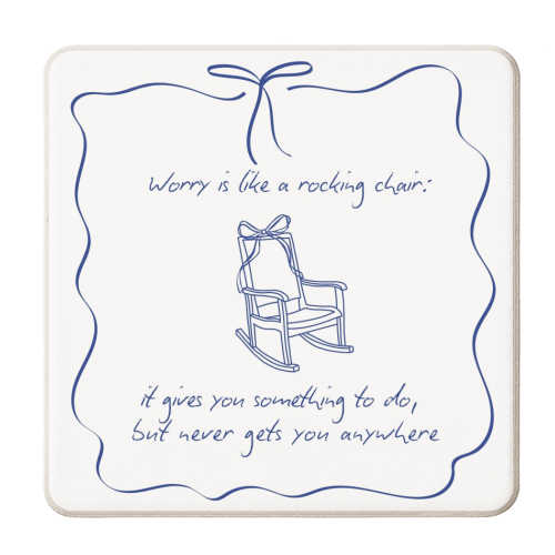 Worry is like a rocking chair - personalised beer coaster by Ms Doodle