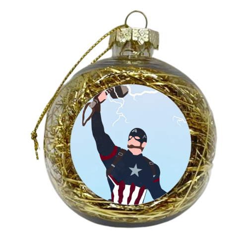 Captain America Worthy - xmas bauble by Danny Welch