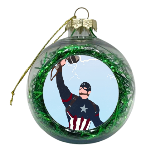 Captain America Worthy - xmas bauble by Danny Welch