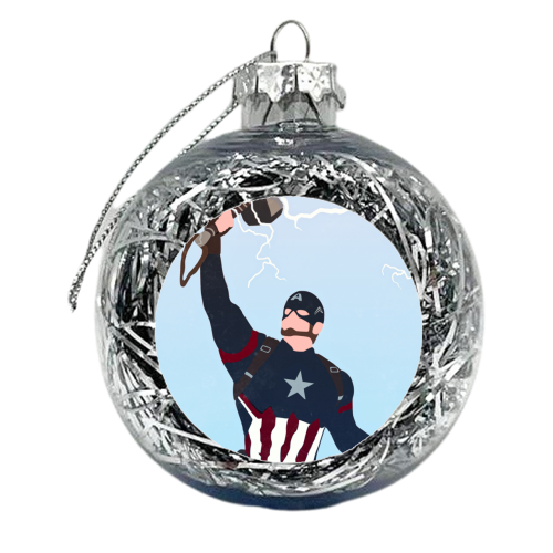Captain America Worthy - xmas bauble by Danny Welch