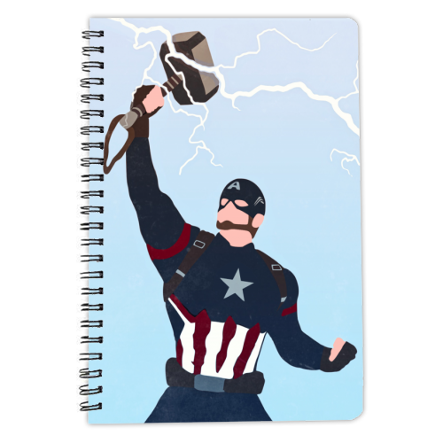 Captain America Worthy - personalised A4, A5, A6 notebook by Danny Welch
