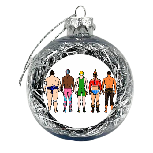 Wrestler Butts - xmas bauble by Notsniw Art