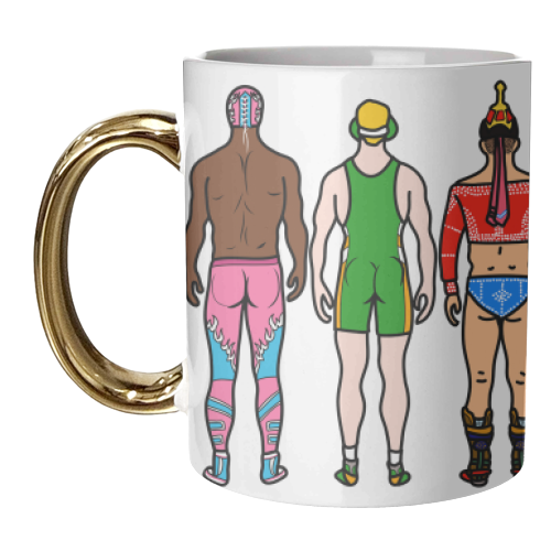 Wrestler Butts - unique mug by Notsniw Art