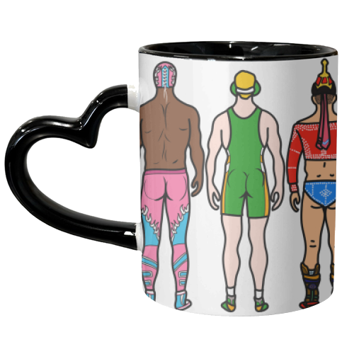 Wrestler Butts - unique mug by Notsniw Art