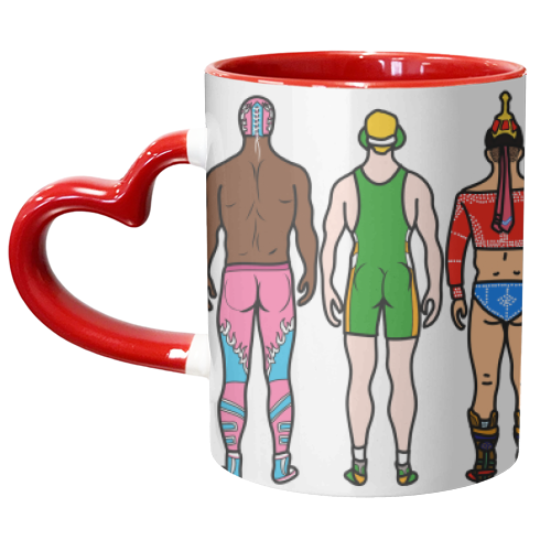 Wrestler Butts - unique mug by Notsniw Art