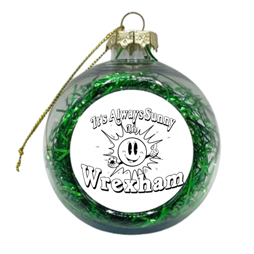 WREXHAM FOOTBALL CLUB SUNNY IN WREXHAM - xmas bauble by Wallace Elizabeth