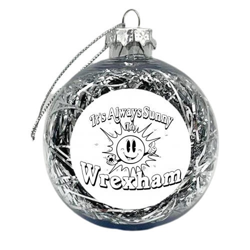 WREXHAM FOOTBALL CLUB SUNNY IN WREXHAM - xmas bauble by Wallace Elizabeth