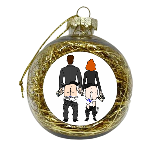 X-File Butts - xmas bauble by Notsniw Art