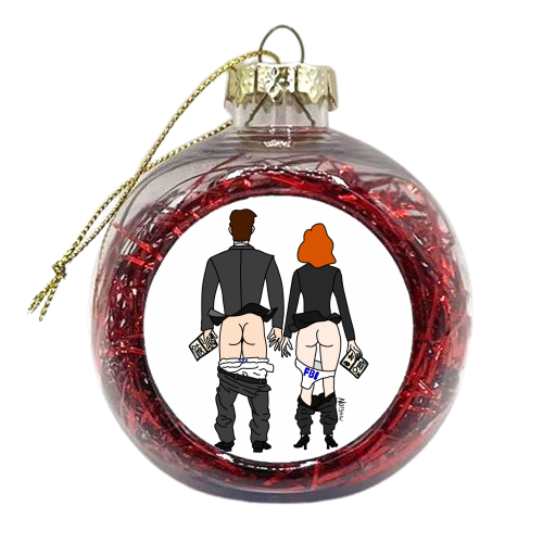 X-File Butts - xmas bauble by Notsniw Art