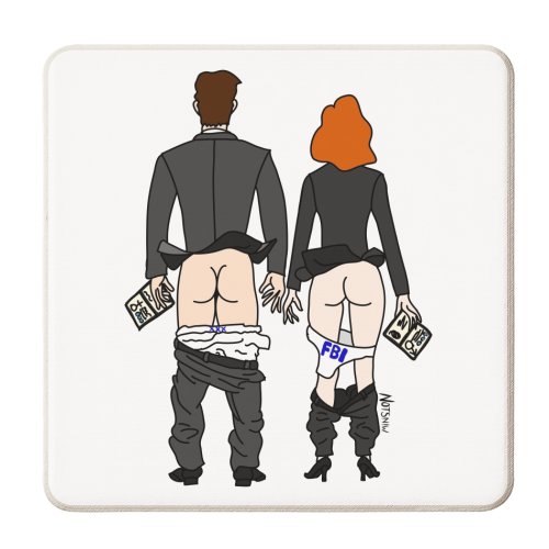 X-File Butts - personalised beer coaster by Notsniw Art