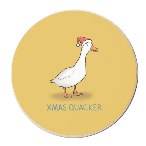 Xmas Quacker - personalised beer coaster by Carl Batterbee
