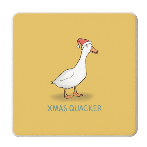 Xmas Quacker - personalised beer coaster by Carl Batterbee