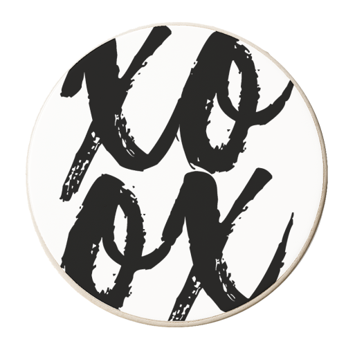 XOXO Bold Script - personalised beer coaster by Toni Scott
