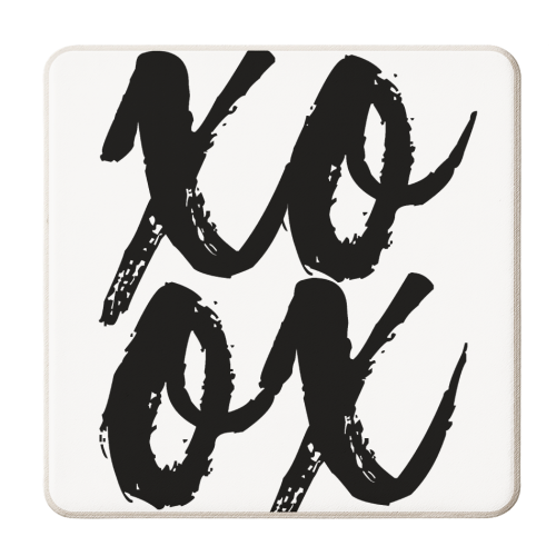 XOXO Bold Script - personalised beer coaster by Toni Scott