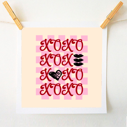 XOXO Preppy Valentine Illustration - A1 - A4 art print by EZbie