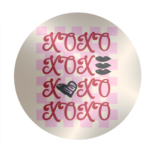XOXO Preppy Valentine Illustration - Circle Sticker by EZbie