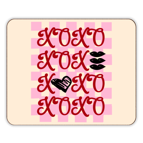 XOXO Preppy Valentine Illustration - designer placemat by EZbie