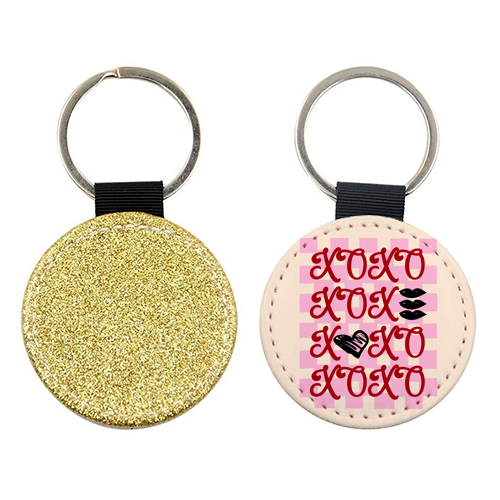 XOXO Preppy Valentine Illustration - keyring by EZbie