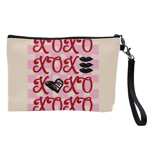 XOXO Preppy Valentine Illustration - pretty makeup bag by EZbie