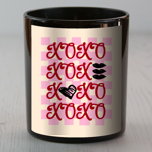 XOXO Preppy Valentine Illustration - scented candle by EZbie