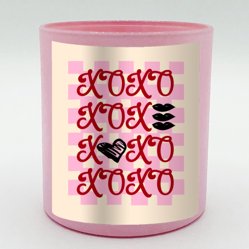 XOXO Preppy Valentine Illustration - scented candle by EZbie