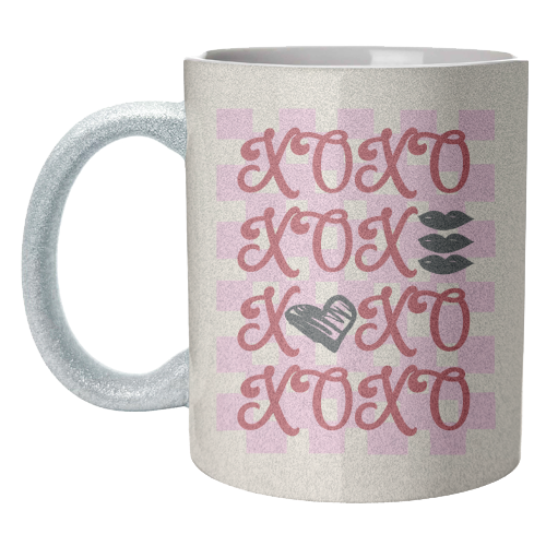 XOXO Preppy Valentine Illustration - unique mug by EZbie