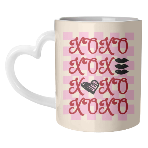 XOXO Preppy Valentine Illustration - unique mug by EZbie