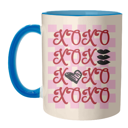 XOXO Preppy Valentine Illustration - unique mug by EZbie