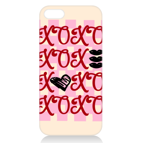 XOXO Preppy Valentine Illustration - unique phone case by EZbie