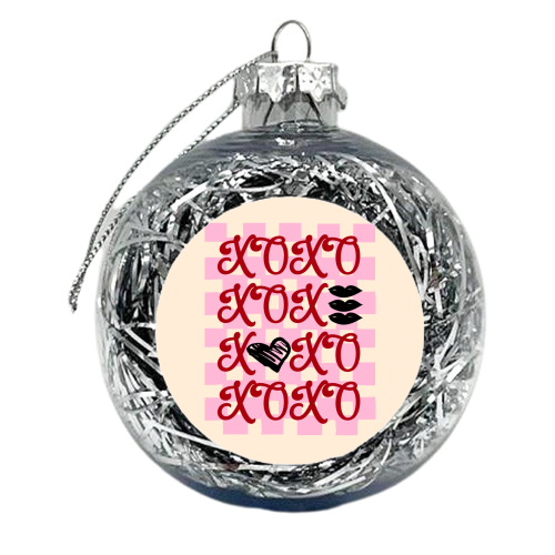 XOXO Preppy Valentine Illustration - xmas bauble by EZbie