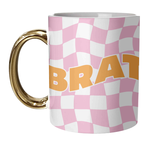 Y2K Wavy Brat Design - unique mug by AbiGoLucky