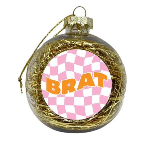 Y2K Wavy Brat Design - xmas bauble by AbiGoLucky
