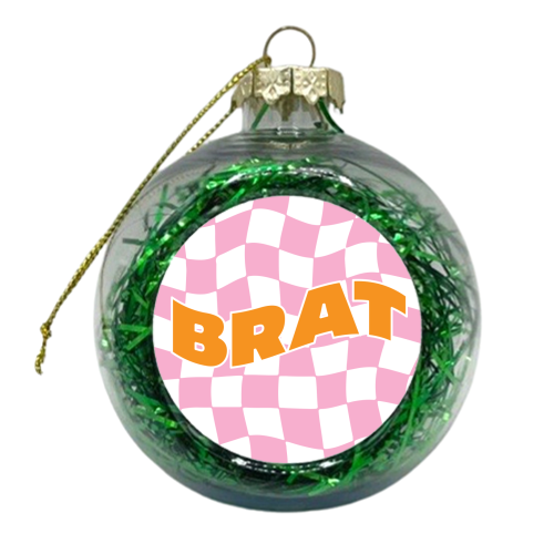Y2K Wavy Brat Design - xmas bauble by AbiGoLucky