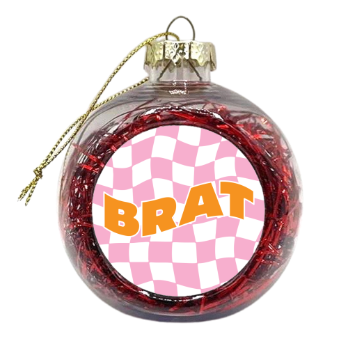 Y2K Wavy Brat Design - xmas bauble by AbiGoLucky