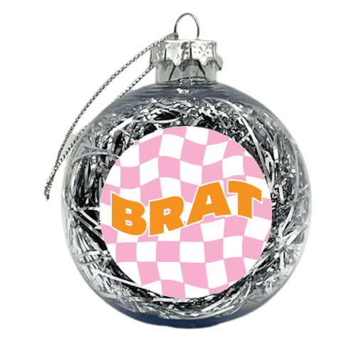 Y2K Wavy Brat Design - xmas bauble by AbiGoLucky