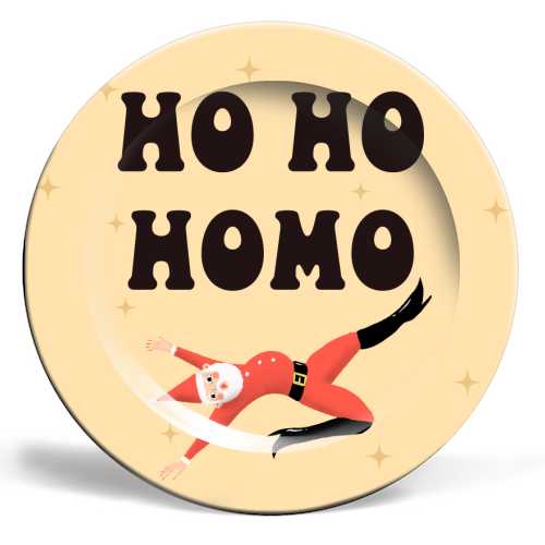 Yassified Santa - ceramic dinner plate by The Queer Store