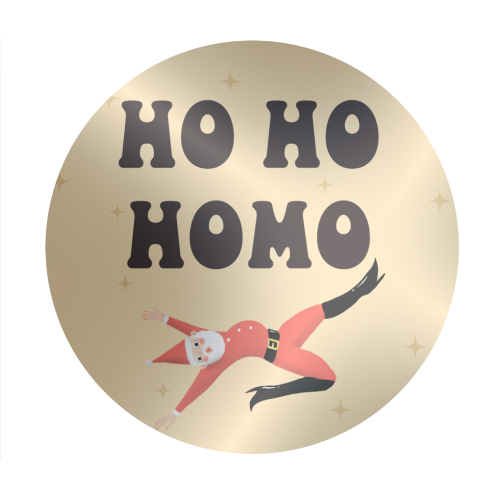 Yassified Santa - Circle Sticker by The Queer Store