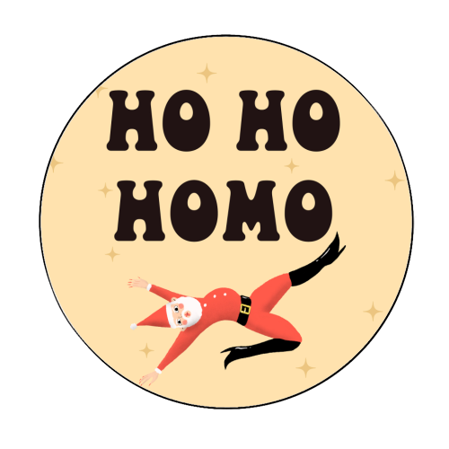 Yassified Santa - Circle Sticker by The Queer Store