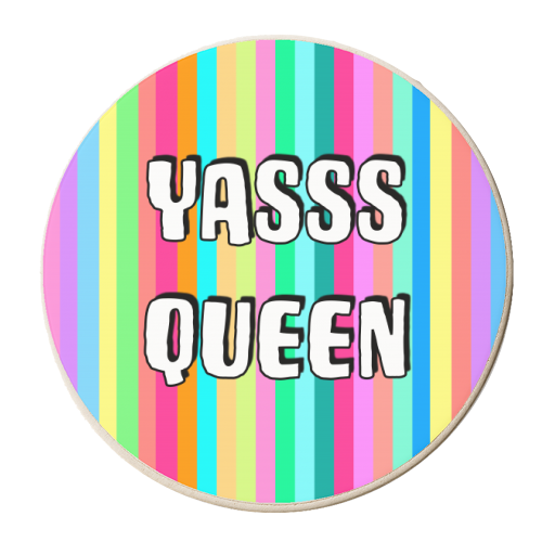 Yasss Queen - personalised beer coaster by Adam Regester