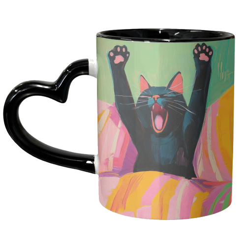 Yawning Cat - unique mug by DejaReve