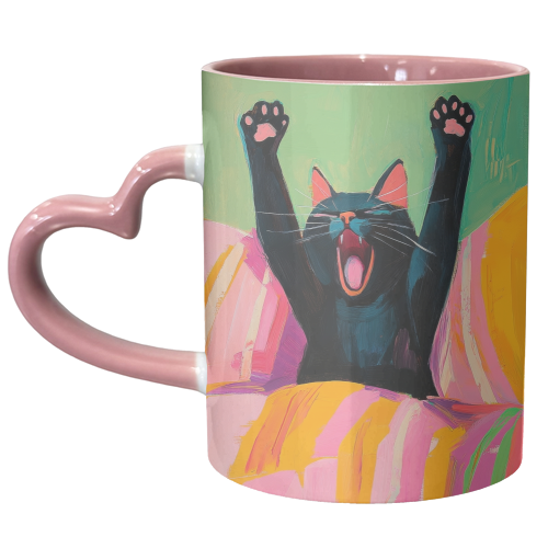 Yawning Cat - unique mug by DejaReve