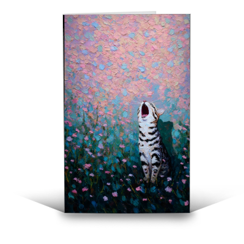 Yawning kitty - funny greeting card by DejaReve